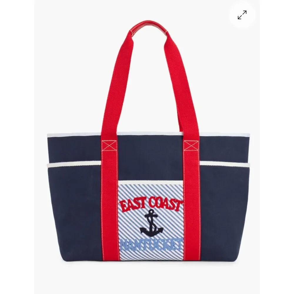 Talbots East Coast Anchor Nantucket Canvas Tote Bag - Limited Edition - Picture 1 of 5